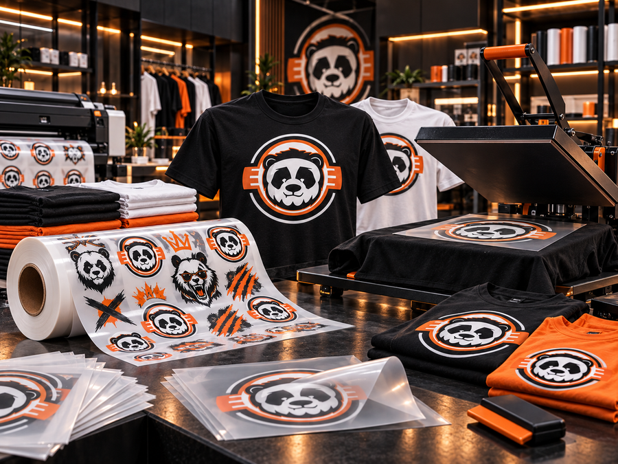 DTF transfers and heat press production